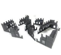LM3D Scenery - 8 Ruined Buildings, Ideal for Wargames Sci-Fi - 4 Different Models - 3D Printed