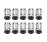 LM6UU Linear Motion Bearing, 10Pcs Alloy Steel Bushing Bearing Set, 6mm ID 12mm OD 19mm Length, Smooth Surface for and Low Friction, Compatible with 3D Printers, CNC