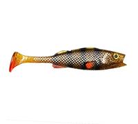 LMAB KØFI Perch Shad 18 cm - big size lure for pike fishing - Bigbait softbait shad for predator angling Color Motoroil Perch