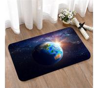 LMaFCaIGU Door Mats Indoor Outdoor,Absorbent,Non-Slip,Washable Rug,Bright Sunlight Burst Behind Blue Earth Surrounded By Countless Stars,50 * 80CM