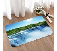 LMaFCaIGU Door Mats Indoor Outdoor,Absorbent,Non-Slip,Washable Rug,Cascading Niagara Falls Under Glowing Sun And Blue Sky,50 * 80CM