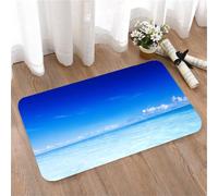 LMaFCaIGU Door Mats Indoor Outdoor,Absorbent,Non-Slip,Washable Rug,Clear Turquoise Ocean Water Deep Blue Sky And Fluffy White Clouds,40 * 60CM
