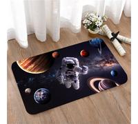 LMaFCaIGU Door Mats Indoor Outdoor,Absorbent,Non-Slip,Washable Rug,Cosmic Background With Starry Nebula Planets And An Astronaut In White Spacesuit,40 * 60CM