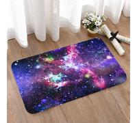 LMaFCaIGU Door Mats Indoor Outdoor,Absorbent,Non-Slip,Washable Rug,Cosmic Galaxy Background Purple Pink Green Star Nebula Texture,40 * 60CM