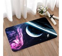 LMaFCaIGU Door Mats Indoor Outdoor,Absorbent,Non-Slip,Washable Rug,Cosmic Outer Space View Planets Swirling Pink Nebula Star Field,40 * 60CM