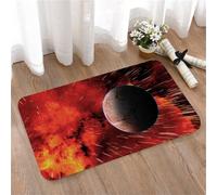 LMaFCaIGU Door Mats Indoor Outdoor,Absorbent,Non-Slip,Washable Rug,Cracked Rocky Planet Amid Red Nebula And Speed-Light Star Trails,50 * 80CM