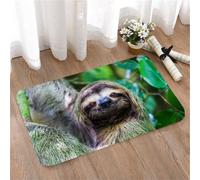 LMaFCaIGU Door Mats Indoor Outdoor,Absorbent,Non-Slip,Washable Rug,Cute Wild Sloth Looking At Camera Rainforest Foliage,40 * 60CM