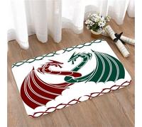 LMaFCaIGU Door Mats Indoor Outdoor,Absorbent,Non-Slip,Washable Rug,Dancing Dragons Stencil Vector Illustration,40 * 60CM