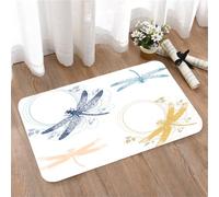 LMaFCaIGU Door Mats Indoor Outdoor,Absorbent,Non-Slip,Washable Rug,Dragonfly Floral Spring Bugs Wings With Flower Petals Animal Nature Elegance Artful Motif,40 * 60CM