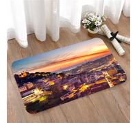LMaFCaIGU Door Mats Indoor Outdoor,Absorbent,Non-Slip,Washable Rug,Dusk View Over Lisbon Old Town Illuminated Buildings And Tagus River,40 * 60CM