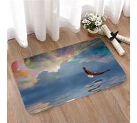 LMaFCaIGU Door Mats Indoor Outdoor,Absorbent,Non-Slip,Washable Rug,Eagles Soaring Over The Sea Under Colorful Skies,40 * 60CM