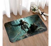LMaFCaIGU Door Mats Indoor Outdoor,Absorbent,Non-Slip,Washable Rug,Elven Warrior In Metal Armor Giant Wolf Misty Wild Forest Scene,40 * 60CM