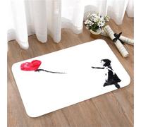 LMaFCaIGU Door Mats Indoor Outdoor,Absorbent,Non-Slip,Washable Rug,Girl Letting Out A Red Heart Shaped Ballon,40 * 60CM