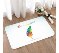 LMaFCaIGU Door Mats Indoor Outdoor,Absorbent,Non-Slip,Washable Rug,Gradient-Color Inspirational Hand-Lettering Quill Element Fabric Print,40 * 60CM