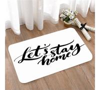 LMaFCaIGU Door Mats Indoor Outdoor,Absorbent,Non-Slip,Washable Rug,Handwritten Calligraphy Text Let'S Stay Home,40 * 60CM