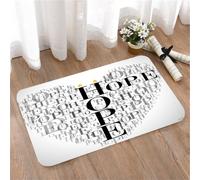 LMaFCaIGU Door Mats Indoor Outdoor,Absorbent,Non-Slip,Washable Rug,Heart Shape Hope Words Romantic Illustration With Candles Digital Art,40 * 60CM