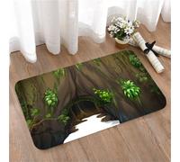 LMaFCaIGU Door Mats Indoor Outdoor,Absorbent,Non-Slip,Washable Rug,Hidden Forest Cave Surrounded By Green Leaves And Creepers,50 * 80CM
