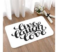 LMaFCaIGU Door Mats Indoor Outdoor,Absorbent,Non-Slip,Washable Rug,Inspirational Calligraphy Quote Live Laugh Love Brush Script Font,40 * 60CM