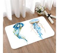 LMaFCaIGU Door Mats Indoor Outdoor,Absorbent,Non-Slip,Washable Rug,Isolated Object Watercolor Jellyfish Marine Life,40 * 60CM
