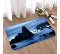 LMaFCaIGU Door Mats Indoor Outdoor,Absorbent,Non-Slip,Washable Rug,Lighthouse At The California Coast With Light Beam,40 * 60CM