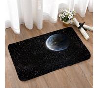 LMaFCaIGU Door Mats Indoor Outdoor,Absorbent,Non-Slip,Washable Rug,Lonely Rocky Ocean Planet In Star Field Glowing Thin Atmospheric Halo Around Globe,40 * 60CM