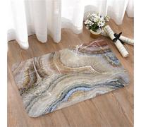 LMaFCaIGU Door Mats Indoor Outdoor,Absorbent,Non-Slip,Washable Rug,Marble Surreal Onyx Stone Surface Pattern Light Blue Details Artistic Picture Cinnamon,40 * 60CM