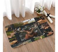 LMaFCaIGU Door Mats Indoor Outdoor,Absorbent,Non-Slip,Washable Rug,Multiple Portraits Of Wild Male Stag With Big Horns,40 * 60CM