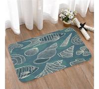 LMaFCaIGU Door Mats Indoor Outdoor,Absorbent,Non-Slip,Washable Rug,Nautical Underwater Shell And Fish Line Drawing Canvas Poster,40 * 60CM