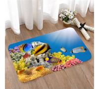 LMaFCaIGU Door Mats Indoor Outdoor,Absorbent,Non-Slip,Washable Rug,Ocean Coral Colony On A Reef Top In The Red Sea A Exotic Fish,40 * 60CM