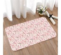 LMaFCaIGU Door Mats Indoor Outdoor,Absorbent,Non-Slip,Washable Rug,Repeating Watercolor Sakura Blossom Pattern With Branches,40 * 60CM
