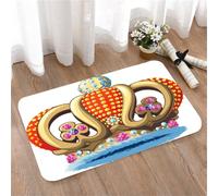 LMaFCaIGU Door Mats Indoor Outdoor,Absorbent,Non-Slip,Washable Rug,Richly Decorated Royal Crown With Jewels Isolated On White,40 * 60CM