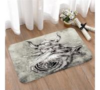 LMaFCaIGU Door Mats Indoor Outdoor,Absorbent,Non-Slip,Washable Rug,Sketch Portrait Of Viking Warrior With Horned Helmet Dragon Ornament,40 * 60CM