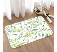 LMaFCaIGU Door Mats Indoor Outdoor,Absorbent,Non-Slip,Washable Rug,Soft Green Mediterranean Plant Seamless Background Watercolor Olive Sprigs,40 * 60CM
