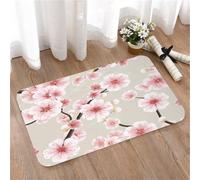 LMaFCaIGU Door Mats Indoor Outdoor,Absorbent,Non-Slip,Washable Rug,Soft Spring Sakura Floral Repeating Texture Pink Blossoms And Dark Twigs,40 * 60CM