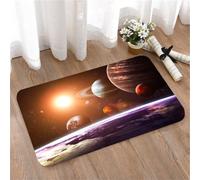 LMaFCaIGU Door Mats Indoor Outdoor,Absorbent,Non-Slip,Washable Rug,Solar System Outer Space View Multiple Planets And Bright Sun Glow Above Earth’S Atmosphere,40 * 60CM