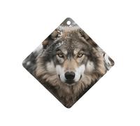 Lmage of Wolf in The Snow Car Air Freshener Hanging, Long Lasting Scented Car Aromatherapy Tablets, Rhombus Fragrance Scented Cards for Vehicles, Bedroom, Wardrobe Gray-style