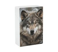 Lmage of Wolf in The Snow Cigarette Case Portable Novelty Cigarette Packing Box Crush Proof Waterproof Cigarette Box Novelty Gifts for Friend