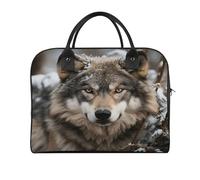 Lmage of Wolf in The Snow Laptop Bag with Shoulder Strap & Handle, Large Capacity Briefcase Messenger Bags Computer Handbag Adjustable Shoulder Bag for Work Outdoor Travel Duffle Bags