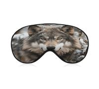 Lmage of Wolf in The Snow Sleeping Mask Sleep Mask for Side Sleeper Relaxing Zero Pressure Night Blindfold Light Block-Out Eye Mask for Sleep with Easy Adjustable Strap