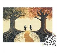 Lmage Symbolizing A Balanced Relationship Rätsel Für Erwachsene |Two Trees| 1000pcs (75x50cm) Puzzles Lernspiele Home Decor Puzzles