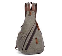 Lmagice Men's Sling Backpack Waxed Canvas Crossbody Bag Casual Daypacks, Army Green1, ‘Small’, Durable,unique