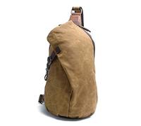 Men's Sling Backpack Waxed Canvas Crossbody Bag Casual Daypacks, Khaki, OneSize, Sling Backpacks