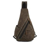 Lmagice Men's Sling Backpack Waxed Canvas Crossbody Bag Casual Daypacks, Khaki2, Material: Main material is sturdy canvas, Casual Outdoors