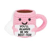 Lmaisdh Positive Crochets Cup, 6 * 6 * 8cm, Yarn Material, Soft And Wear-resistant, Easy To Clean, You Will Always Be My Best Tea, Thank You Teacher Gift
