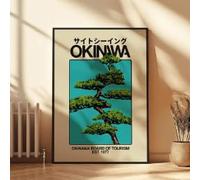 LMAIWANG 1pc Okinawa Retro Wall Art Travel Canvas Print, Unframed Skyline Poster Great Gift Idea, Home Decor(60x90cm/Frameless)
