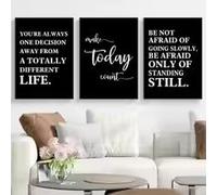 LMAIWANG Black White Positive Attitude Quotes Canvas Art Poster Prints Modern Inspirational Words Wall Decor for Living Room Office(30x45cmx3/Frameless)