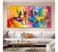 LMAIWANG Canvas Art - Vibrant Ballet Dancers with Abstract Background, Modern Home Decor for Living Room or Be Posters(70x140cm/Frameless)