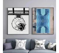 LMAIWANG Canvas Painting Posters Print Basketball Court Sports Palm Tree Dunk Modern Wall Art Pictures Boy Bedroom Home Decor 20x30cmx2 frame