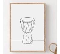 LMAIWANG Drum Accordion Instrument Poster Musician Home Decor Minimalist Music Wall Art Prints Black White Line Art Guitar Piano 60x90cm frame
