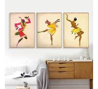LMAIWANG Famous Posters Baker Dancer Canvas Painting Art Decor Jazz Woman Posters and Prints(40x60cmx3/Frameless)